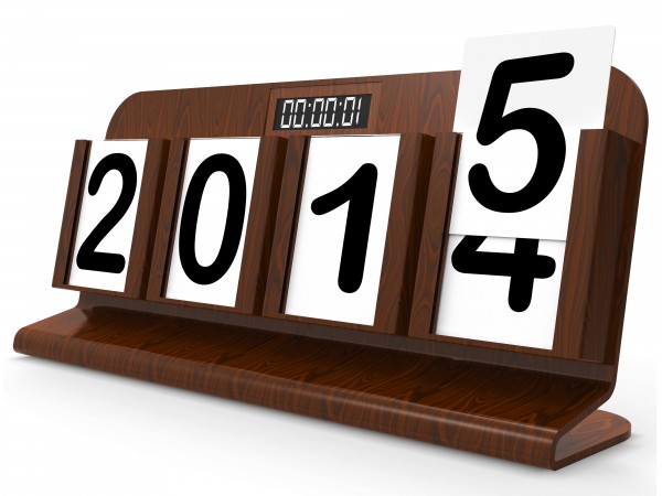 Desk Calendar Represents Year Two Thousand Fifteen