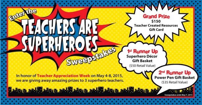 Teachers Are Super Heroes Giveaway